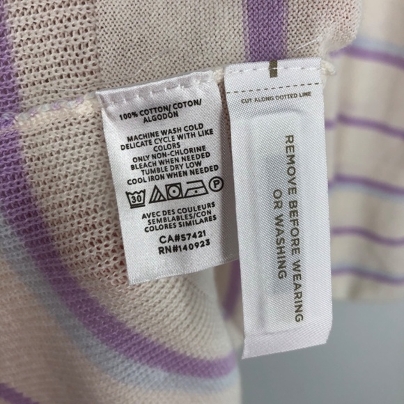Loft Womens Sweater Top Size XXL White Cream Stripe Short Sleeve Soft Knit NEW - Picture 6 of 11